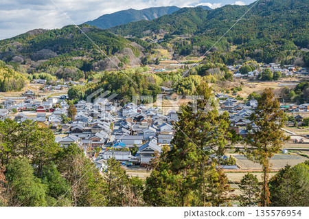 View from the Amakashi Hill Observatory, Amakashi Hill area of Asuka Historical Park, Asuka Village, Nara Prefecture 135576954