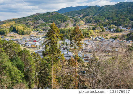 View from the Amakashi Hill Observatory, Amakashi Hill area of Asuka Historical Park, Asuka Village, Nara Prefecture 135576957