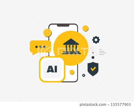 Agentic ai in banking - improving fraud detection and security risk management, cutting cost, boosting growth and efficiency through automation and compliance in digital finance vector illustration Agentic ai in banking - improving fraud detection and security risk management, cutting cost, boosting growth and efficiency through automation and compliance in digital finance vector illustration 135577903