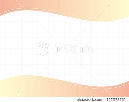 Illustration of a wave frame background and grid lines (orange and yellow) 135578761