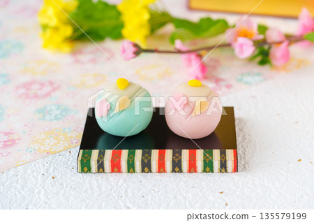 日本時令甜點「人偶節」天皇與皇后 135579199