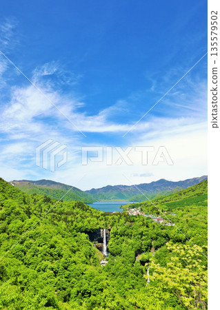 Tochigi Prefecture Early summer blue sky Fresh green Oku-Nikko 135579502