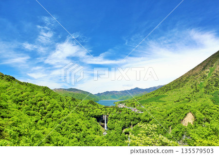 Tochigi Prefecture Early summer blue sky Fresh green Oku-Nikko 135579503