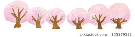 Simple cherry blossom tree cartoon 135579551