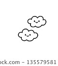 Simple cloud illustration material 135579581