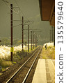 Shiga Prefecture, Autumn evening, unmanned local train station surrounded by Japanese pampas grass 135579640