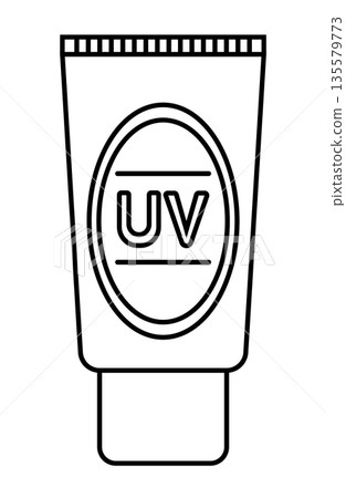 Monochrome illustration of sunscreen 135579773