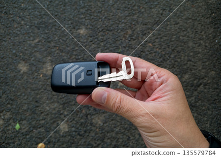 Mechanical key inside the smart key 135579784