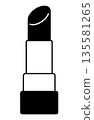 唇膏的單色插圖 135581265