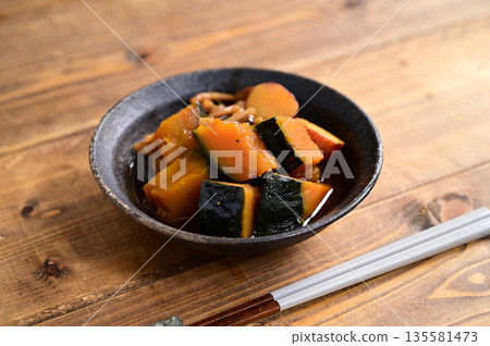 Boiled pumpkin and sweet potato Boiled pumpkin and sweet potato 135581473