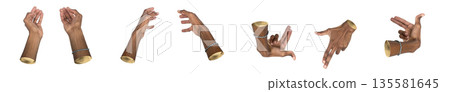 Hand gesture holding or grabbing invisible object. Black skin male using both hands in framing pose Hand gesture holding or grabbing invisible object. Black skin male using both hands in framing pose 135581645
