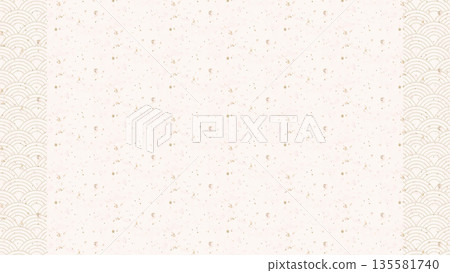 日式向量背景,左右兩側飾以藍色海浪圖案,背景為日式紙張紋理。 日式向量背景,左右兩側飾以藍色海浪圖案,背景為日式紙張紋理。 135581740