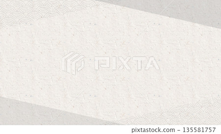 Japanese style vector background with washi paper texture and triangles of Seigaiha pattern Japanese style vector background with washi paper texture and triangles of Seigaiha pattern 135581757