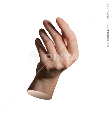 Female hand with slightly curved fingers in a gentle open gesture, creating a soft and elegant pose, Female hand with slightly curved fingers in a gentle open gesture, creating a soft and elegant pose, 135582457