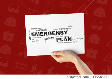 Safety training session about emergency plan and response in workplace settings 135583649