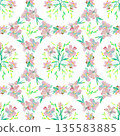 Watercolor Floral Bouquet Seamless Pattern Pink 135583885