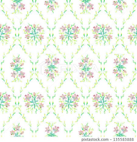 Watercolor Floral Damask Seamless Pattern Pink Watercolor Floral Damask Seamless Pattern Pink 135583888