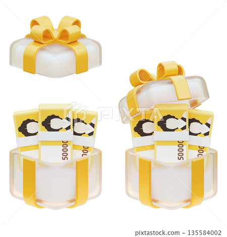 Premium Gift Box Filled with 50,000 South Korean Won Banknotes Premium Gift Box Filled with 50,000 South Korean Won Banknotes 135584002