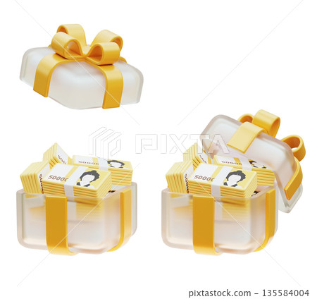 Premium Gift Box Filled with 50,000 South Korean Won Banknotes Premium Gift Box Filled with 50,000 South Korean Won Banknotes 135584004