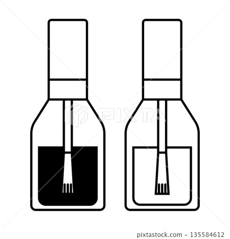 Monochrome illustration of nail polish Monochrome illustration of nail polish 135584612
