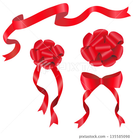 Realistic ribbon set Realistic ribbon set 135585098