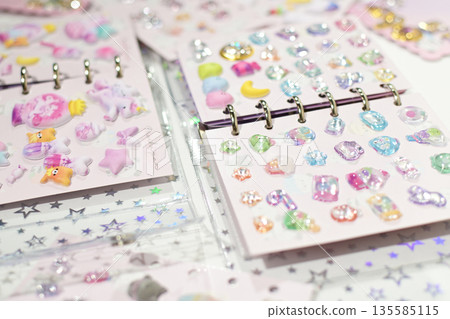 A sticker book filled with lots of stickers 135585115