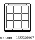 九色眼影的單色插圖 135586907