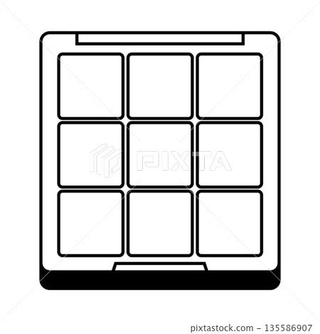 九色眼影的單色插圖 135586907