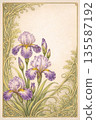 鳶尾花新藝術風格設計 | 包含文字空間 | 生成式人工智慧 135587192