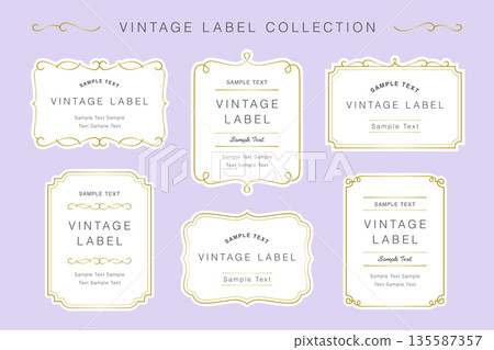 Vintage frame label collection/cosmetic packaging Vintage frame label collection/cosmetic packaging 135587357