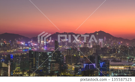 Jan 11 2026 Lion Rock Backdrop Framing Kowloon Urban Skyline in Hong Kong 135587525