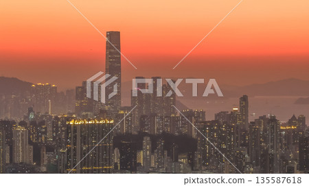 Jan 11 2026 Modern Urban Skyline of Kowloon West District in Hong Kong 135587618