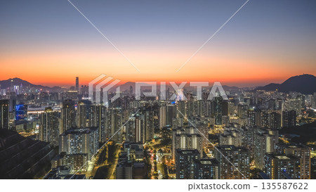 Jan 11 2026 Sunset Light Falling Across Middle Kowloon Urban Skyline Jan 11 2026 Sunset Light Falling Across Middle Kowloon Urban Skyline 135587622