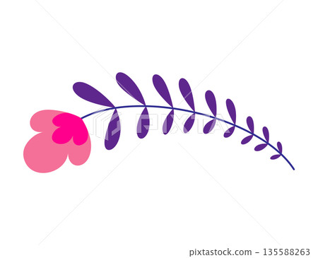 Mexican traditional flower. Ethnic embroidery decoration. Ornate folk graphic, wallpaper element. Festive mexican floral motif. Vector illustration Mexican traditional flower. Ethnic embroidery decoration. Ornate folk graphic, wallpaper element. Festive mexican floral motif. Vector illustration 135588263