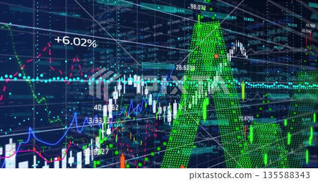Displaying large dotted letter A in trading hub with candlestick bars, line graphs, +6 Displaying large dotted letter A in trading hub with candlestick bars, line graphs, +6 135588343