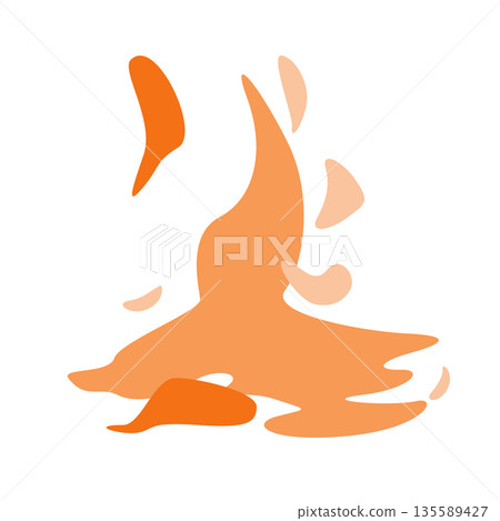 Warm orange fluid abstract shape with layered organic motion and open composition, fire flames, water or juice splash. Vector for vibrant textile prints, modern website graphics, poster backgrounds. Warm orange fluid abstract shape with layered organic motion and open composition, fire flames, water or juice splash. Vector for vibrant textile prints, modern website graphics, poster backgrounds. 135589427