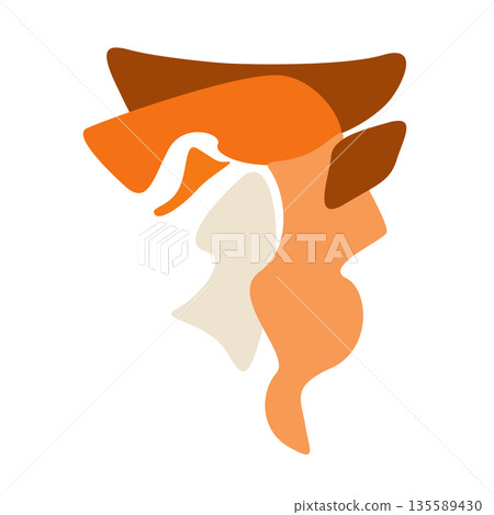 Cream, orange, and beige folded abstract asymmetrical natural composition with soft shadow play. Vector fluid organic shape, liquid blot for packaging, lifestyle branding, modern interior art prints. 135589430