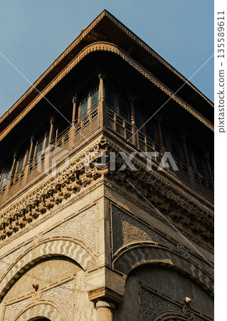 Historic Al-Sabil-Kuttab of Abdel Rahman Katkhuda in Cairo, featuring intricate architecture. A significant cultural landmark on Al-Muizz Street. Historic Al-Sabil-Kuttab of Abdel Rahman Katkhuda in Cairo, featuring intricate architecture. A significant cultural landmark on Al-Muizz Street. 135589611