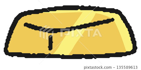 Hand-drawn illustration of a gold nugget Hand-drawn illustration of a gold nugget 135589613
