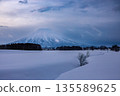 Mount Yotei stands in the silence of winter. Ezo Fuji seen from Kutchan 135589625