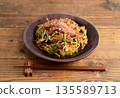 Fried noodles with minced meat sauce 135589713