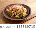 Fried noodles with minced meat sauce 135589715