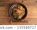 Fried noodles with minced meat sauce 135589717