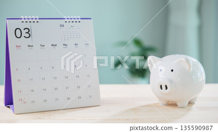 Save money plan and piggy bank plus calendar help manage financial growth, investors set retirement goals for insurance date and tax payment to track saving progress monthly Save money plan and piggy bank plus calendar help manage financial growth, investors set retirement goals for insurance date and tax payment to track saving progress monthly 135590987