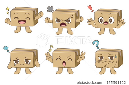 Cardboard character illustration Cardboard character illustration 135591122