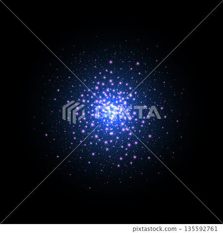 Sparkle blue light. Color glow star isolated on black background. Sparkle glare in galaxy. Flash of light in space. Abstract bright sparkling vector illustration Sparkle blue light. Color glow star isolated on black background. Sparkle glare in galaxy. Flash of light in space. Abstract bright sparkling vector illustration 135592761