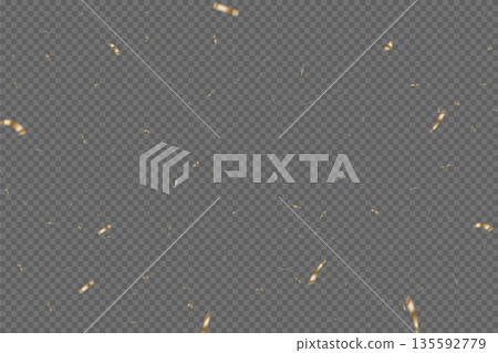 Gold confetti congratulations background. Golden ribbons and confetti party pattern on transparent background. Congratulations horizontal banner with copy space. Gift elegant vector illustration Gold confetti congratulations background. Golden ribbons and confetti party pattern on transparent background. Congratulations horizontal banner with copy space. Gift elegant vector illustration 135592779