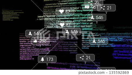 Displaying notification callouts on code editor, featuring user bell share icons 546 253 173 21 135592869