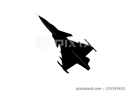 Fighter jet icon. Modern Fighter Jet Silhouette Isolated on transparent, isolated  Background 135593435