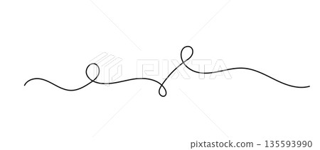 Doodle black simple line element, vector isolated illustration, decorative art 135593990